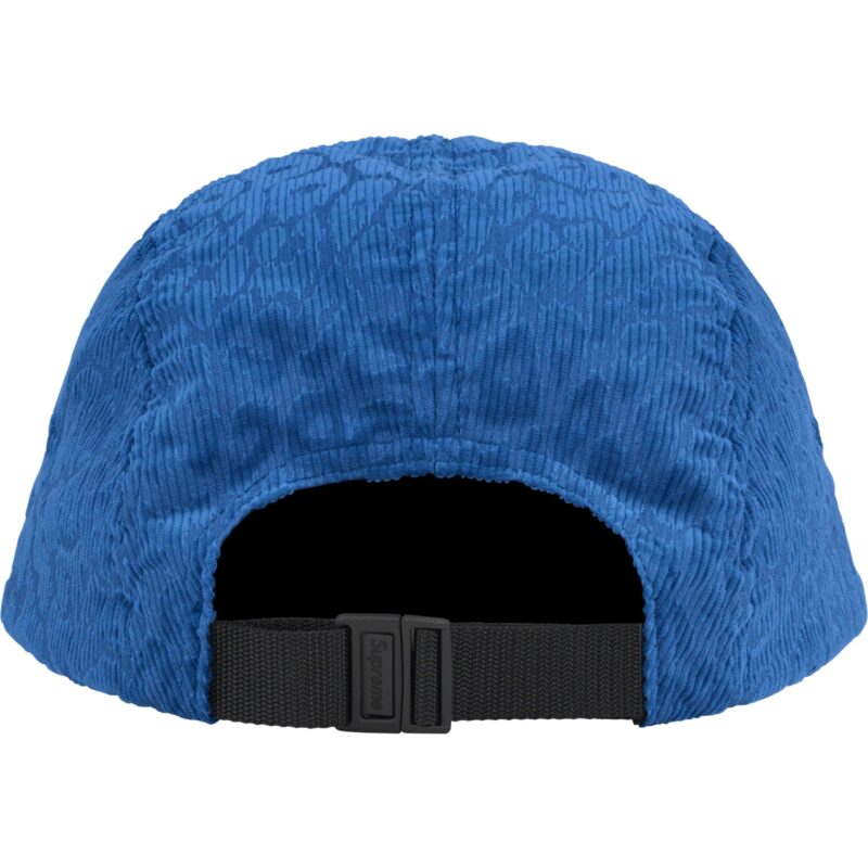 Supreme Leopard Corduroy Camp Gorra Blue - Image 2