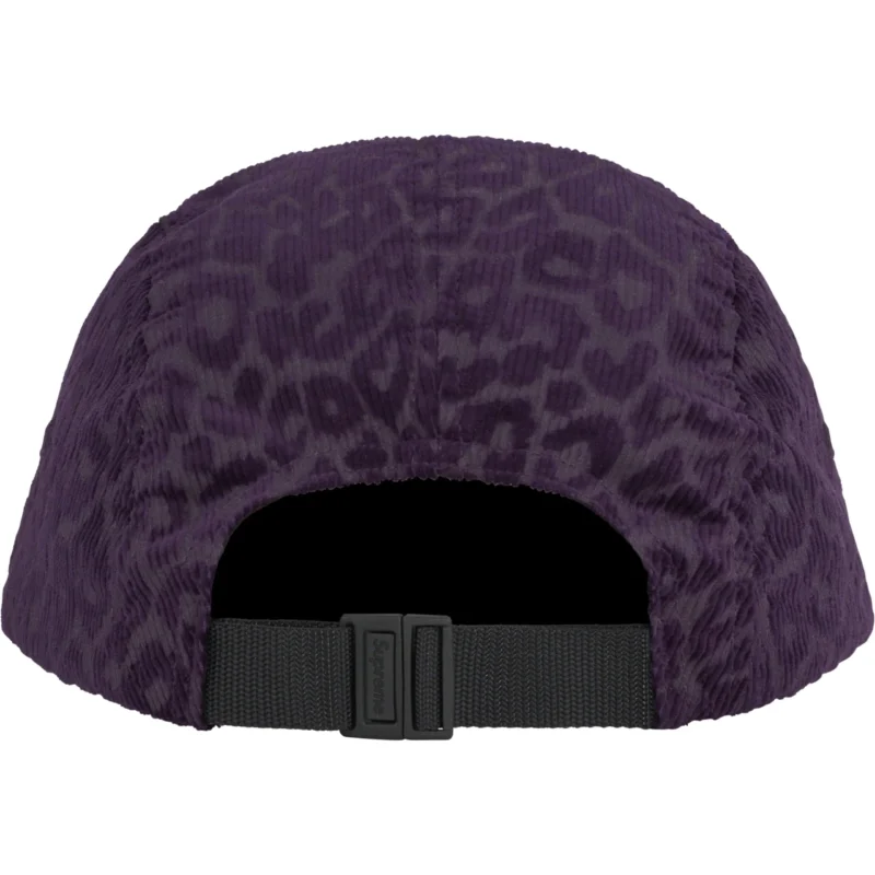 Supreme Leopard Corduroy Camp Gorra Purple - Image 2